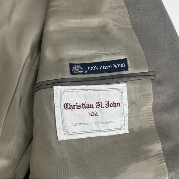 Burberry Blazer Mens Large Grey Button Up Formal Pure Wool Wedding Suit Tuxedo - Picture 6 of 14